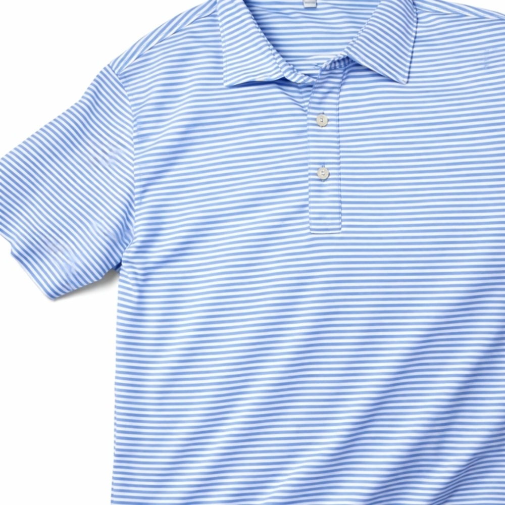 Peter Millar Light Blue Striped Polo Shirt